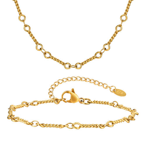 Wholesale Stainless Steel Twisted Gold Bracelet