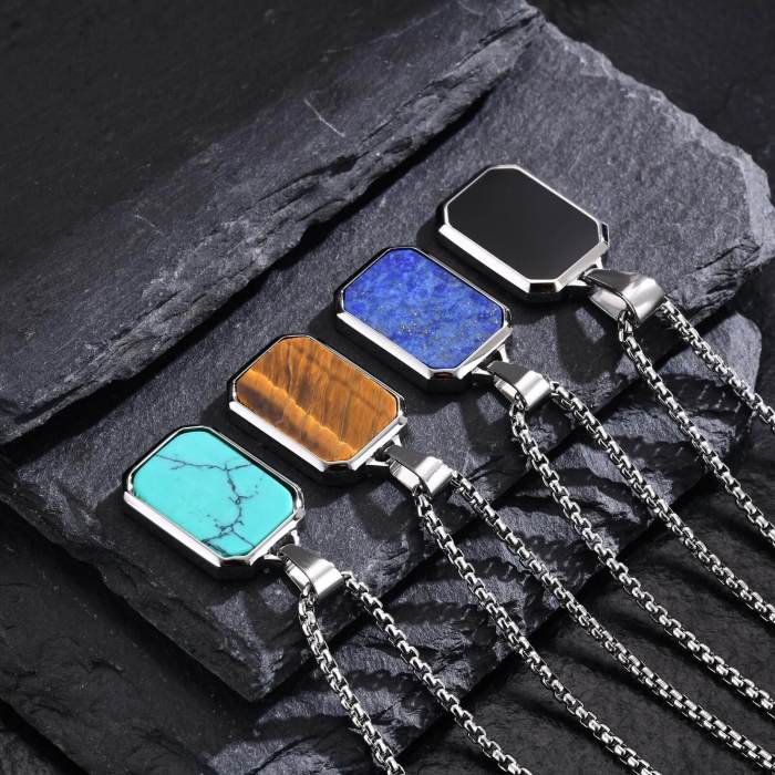 Wholesale Stainless Steel Men Pendant with Stone
