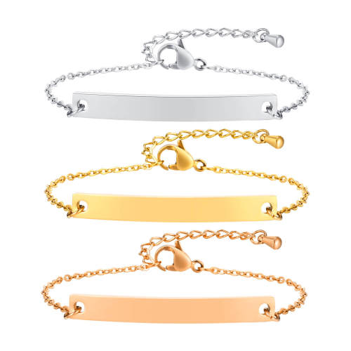 Wholesale Stainless Steel Blank Tag Thin Bracelet