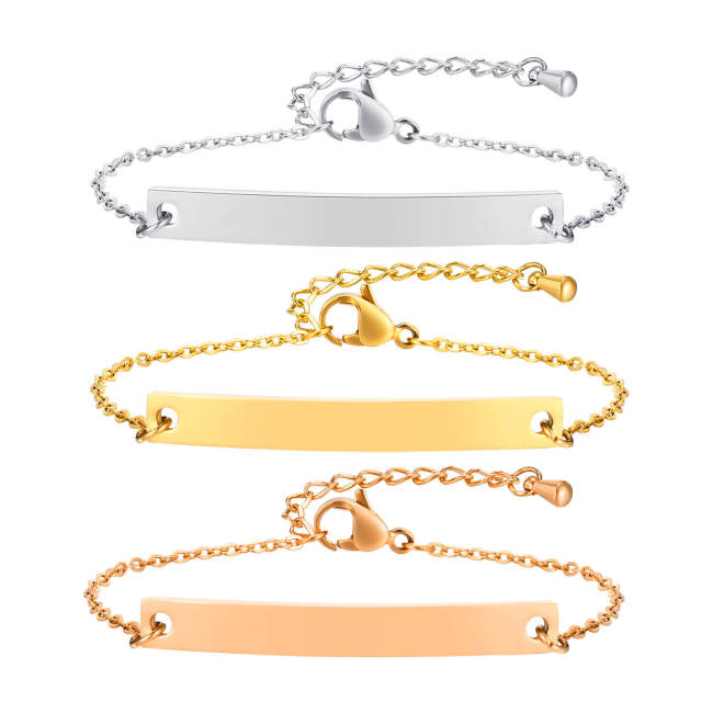 Wholesale Stainless Steel Blank Tag Thin Bracelet
