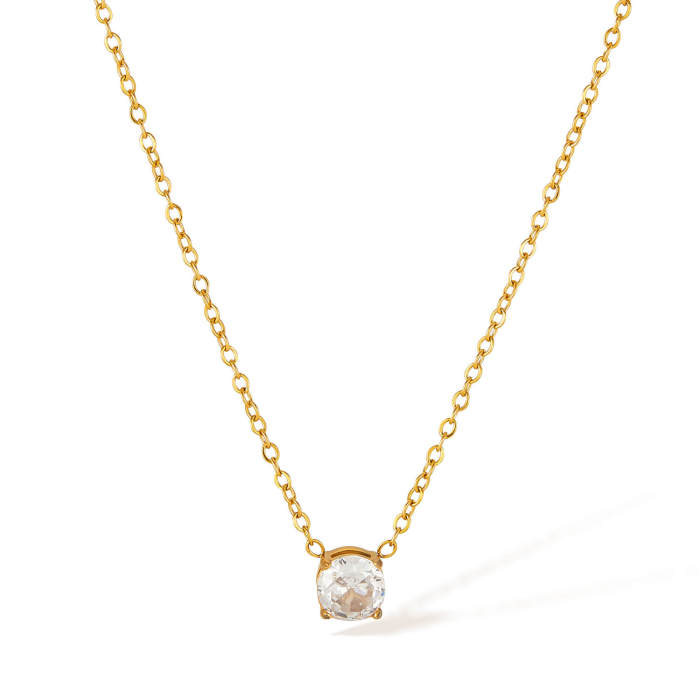 Wholesale Stainless Steel Zirconia Necklace