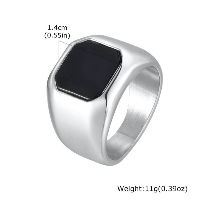 Wholesale Stainless Steel Black Onyx Ring