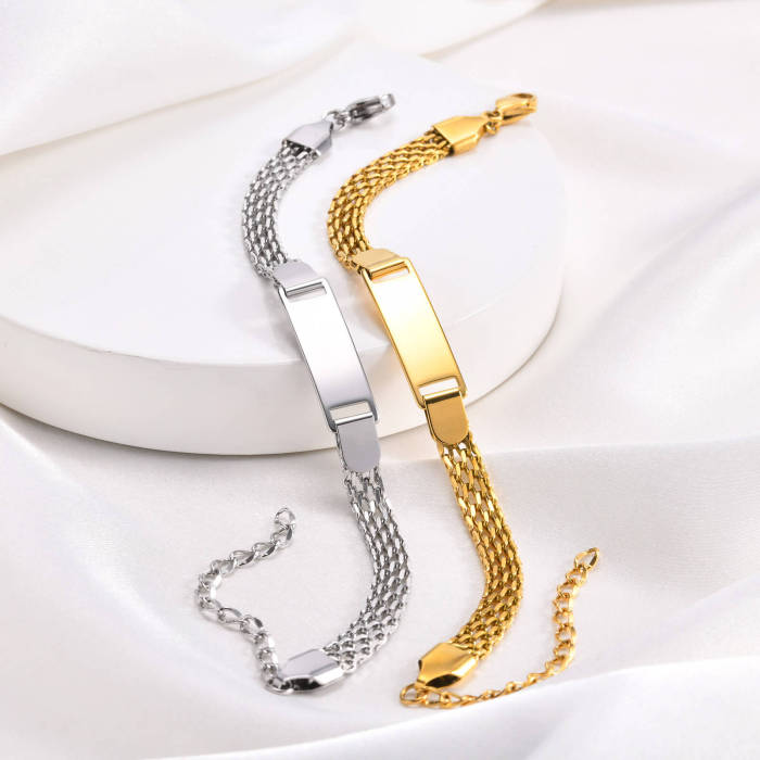 Wholesale Stainless Steel Women Blank ID Bracelet