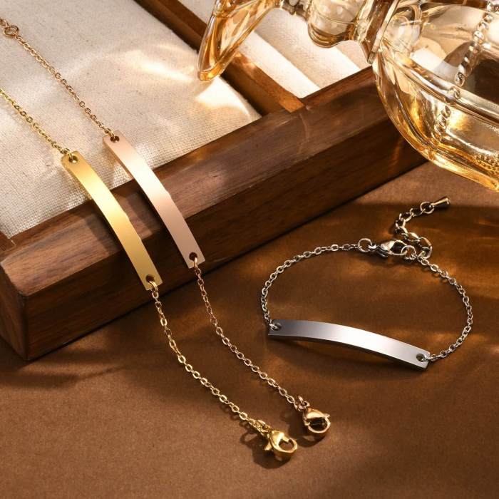 Wholesale Stainless Steel Blank Tag Thin Bracelet