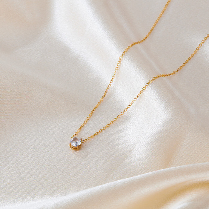 Wholesale Stainless Steel Zirconia Necklace