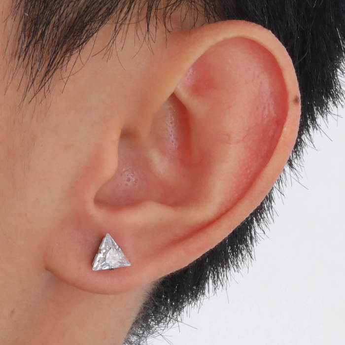 Wholesale Triangular Zirconia Stud Earrings