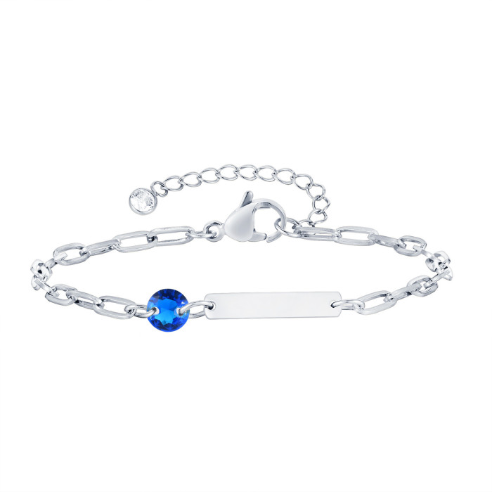 Wholesale Stainless Steel Birthstone Bracelet