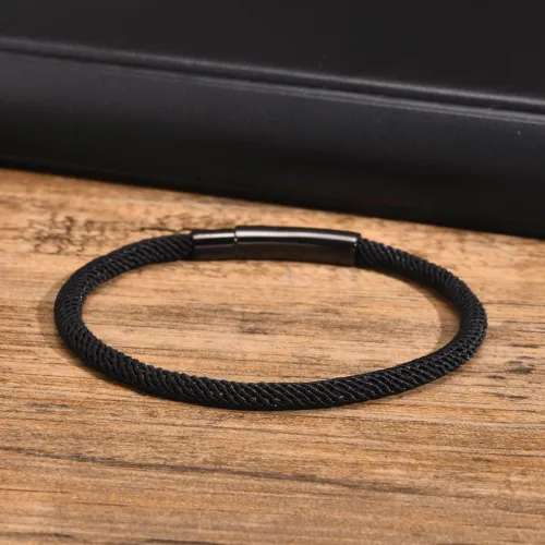 Stainless Steel Black Milanese Rope Bracelet