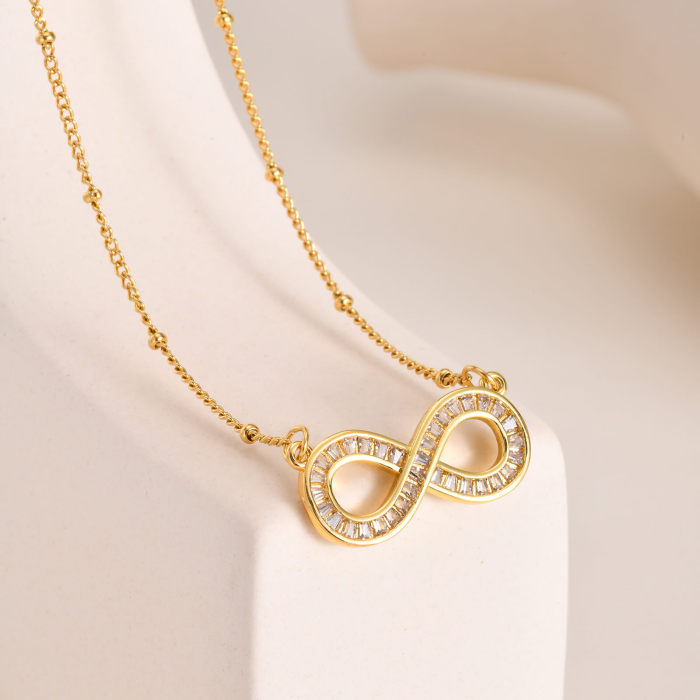 Copper Infinity Stainless Steel Chain Necklace