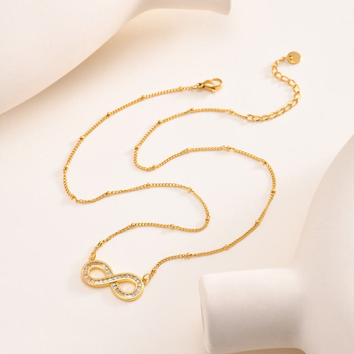Copper Infinity Stainless Steel Chain Necklace