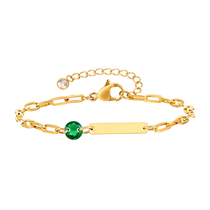 Wholesale Stainless Steel Birthstone Bracelet