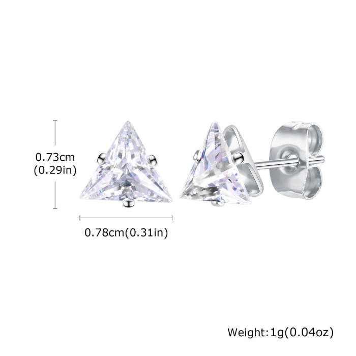 Wholesale Triangular Zirconia Stud Earrings