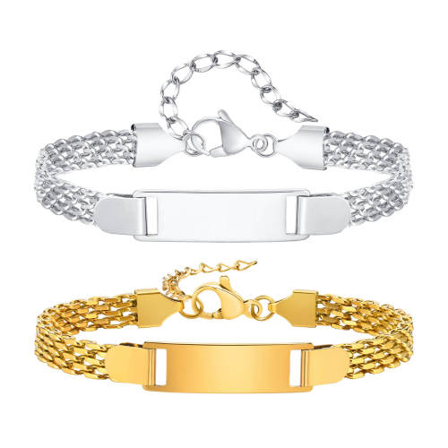 Wholesale Stainless Steel Women Blank ID Bracelet