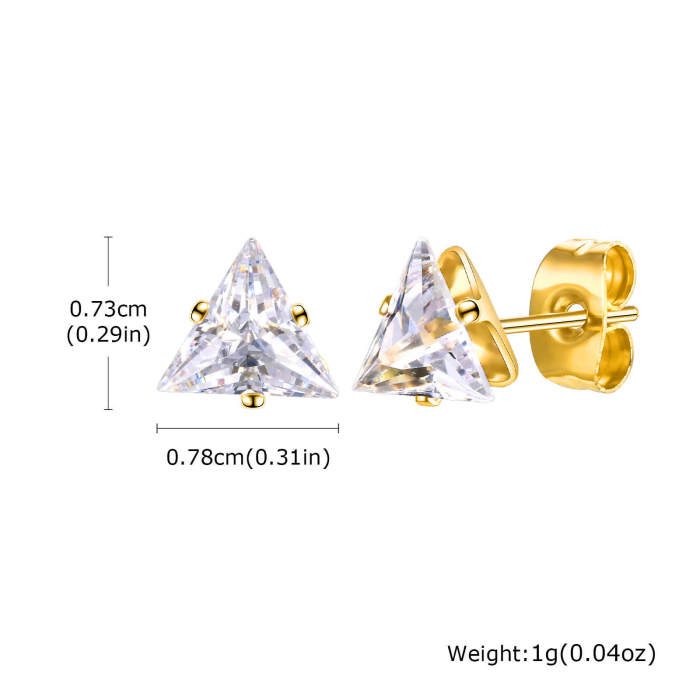 Wholesale Triangular Zirconia Stud Earrings