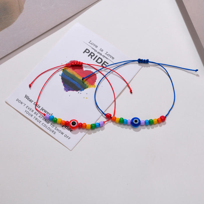 Wholesale Devil's Eye Braided Colorful Bracelet