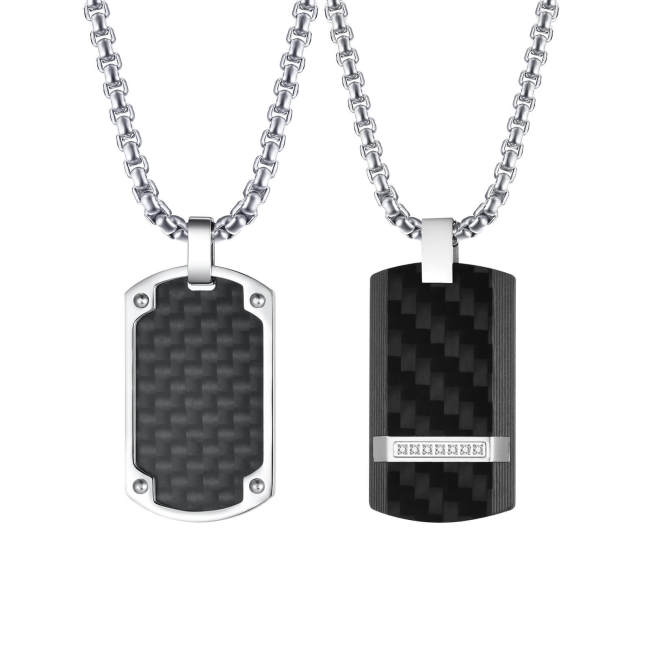 Wholesale Stainless Stee Carbon Fiber Pendant