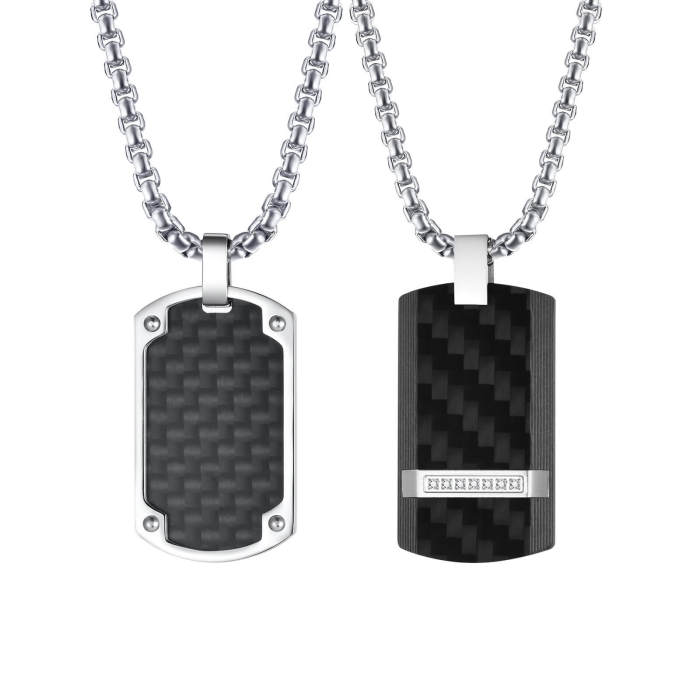 Wholesale Stainless Stee Carbon Fiber Pendant