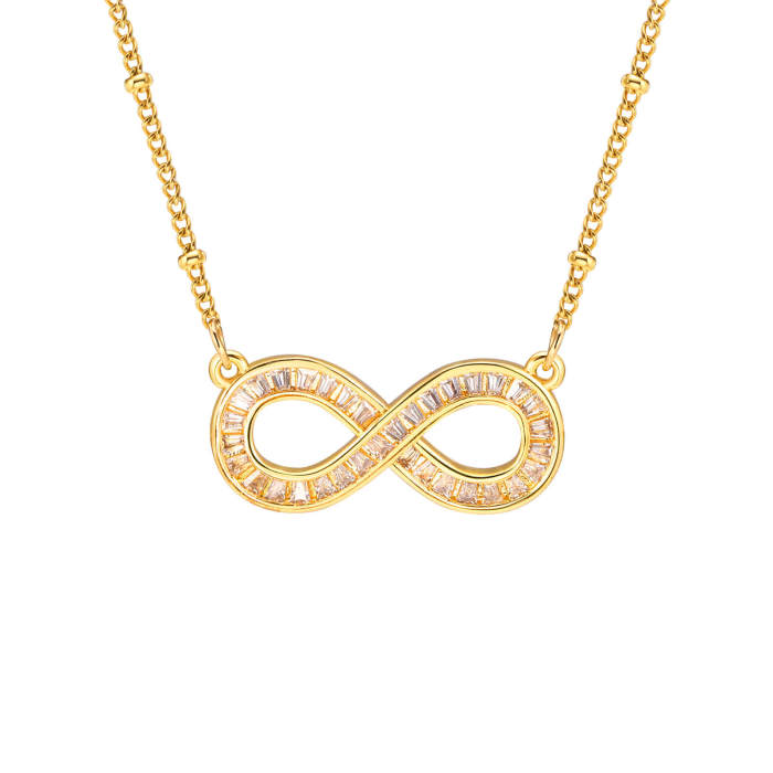 Copper Infinity Stainless Steel Chain Necklace