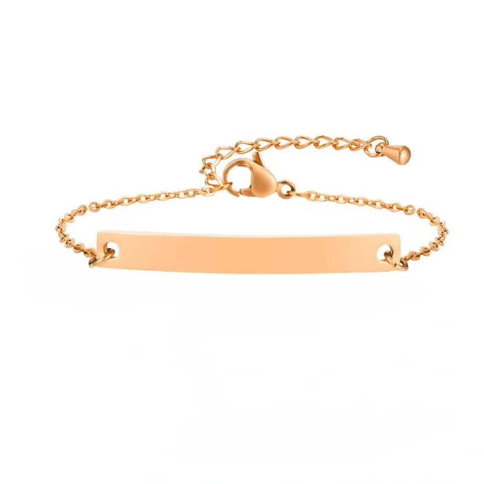 Wholesale Stainless Steel Blank Tag Thin Bracelet