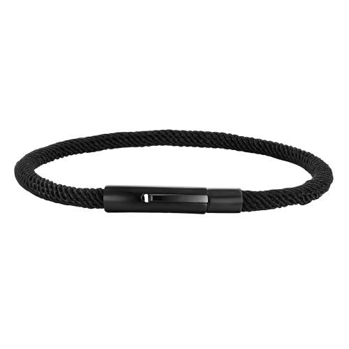 Stainless Steel Black Milanese Rope Bracelet