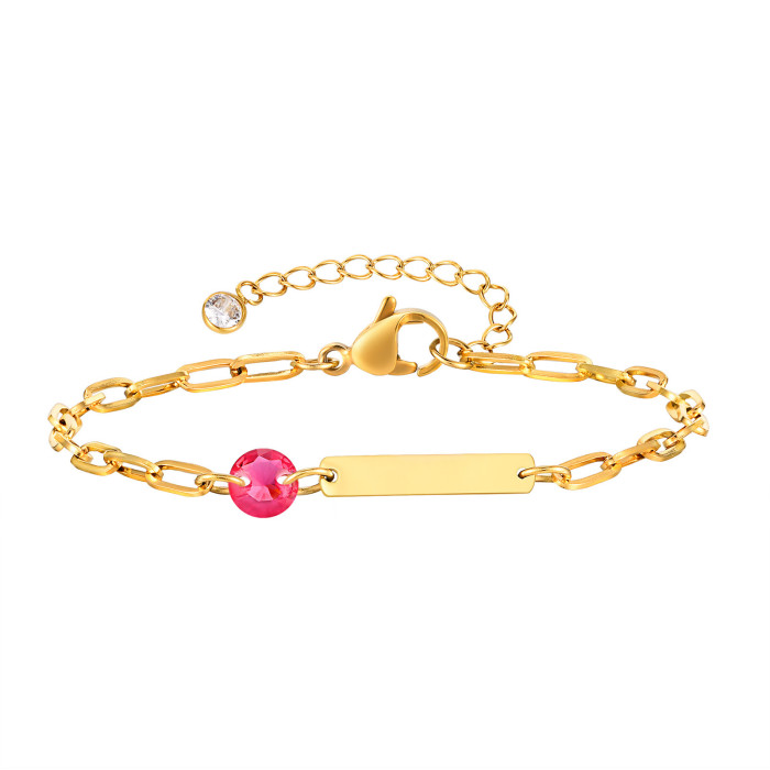 Wholesale Stainless Steel Birthstone Bracelet
