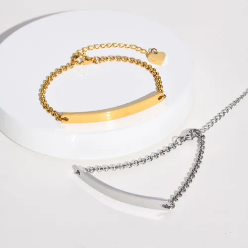 Wholesale Stainless Steel Blank Curved Tag Bracelet