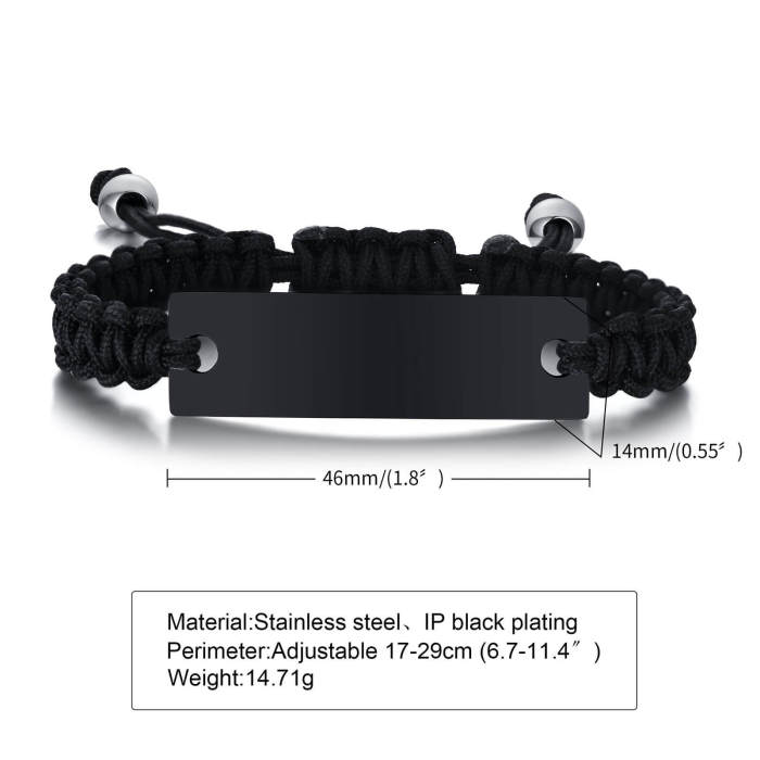 Wholesale Stainless Steel Blank Engravable Couple Bracelets