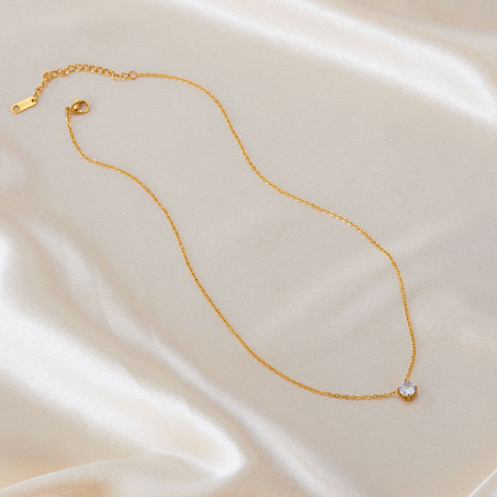 Wholesale Stainless Steel Zirconia Necklace