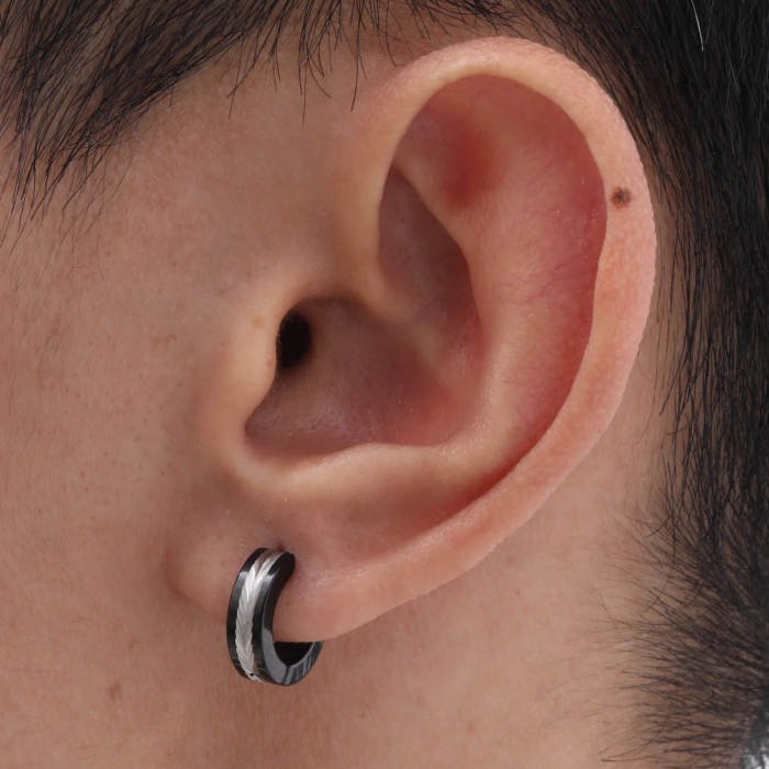 Wholesale Stainless Steel Black Earrings