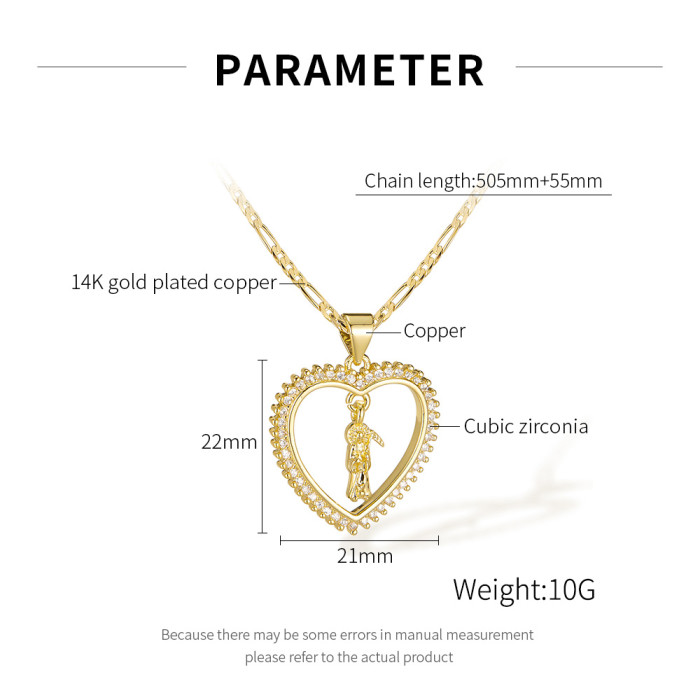 Wholesale Copper Heart of Mary Necklace