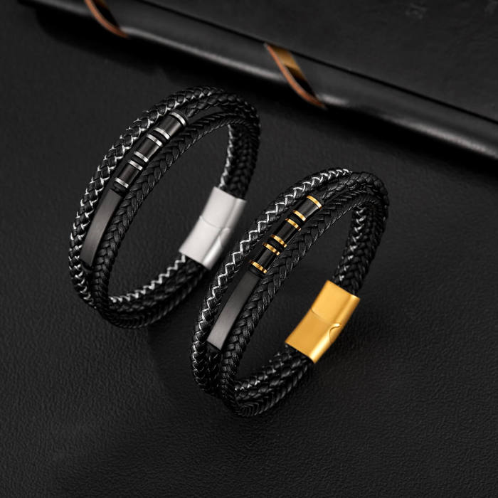 Wholesale Layer Braided Leather Bracelet