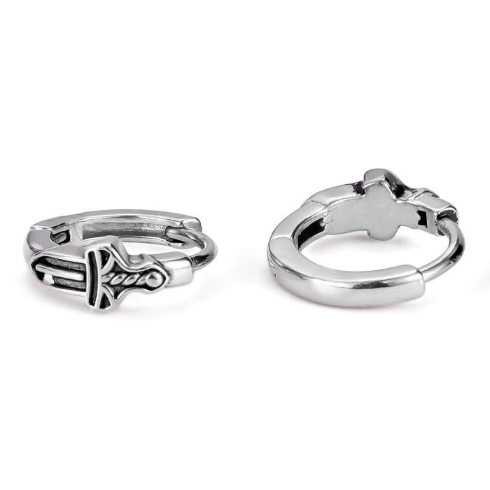 Wholesale Stainless Steel Sword Hoop Earrings