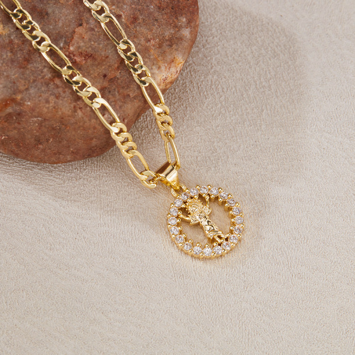Wholesale Women's Brass Virgin Mary Necklace