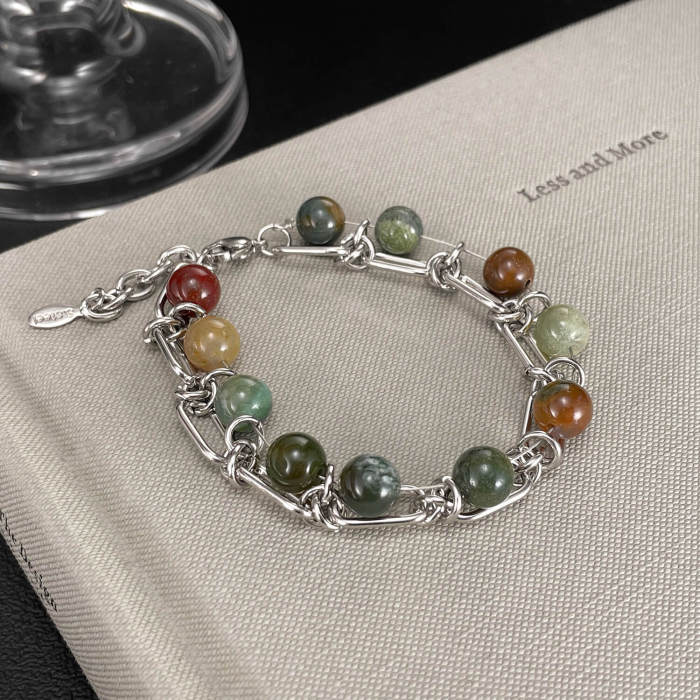 Wholesale Stainless Steel Natural Stone Bracelet
