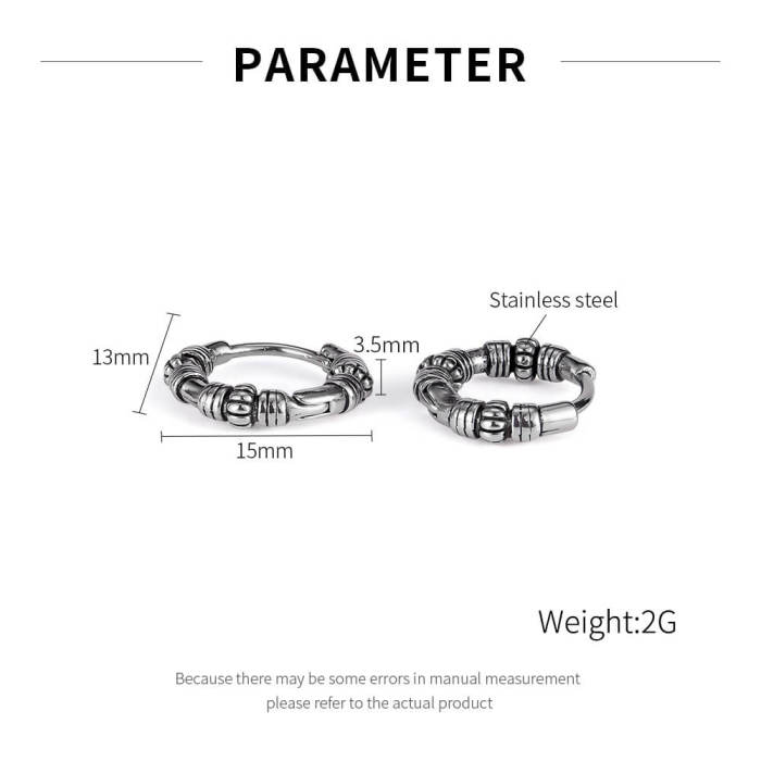 Wholesale Stainless Steel Hip Hop Men Earrings