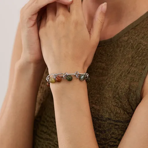 Wholesale Stainless Steel Natural Stone Bracelet