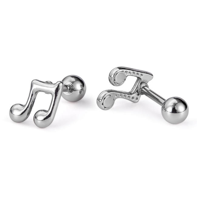 Wholesale Stainless Steel Musical Note Earrings
