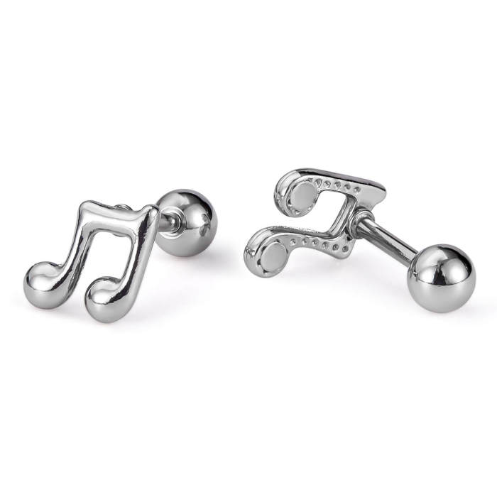 Wholesale Stainless Steel Musical Note Earrings