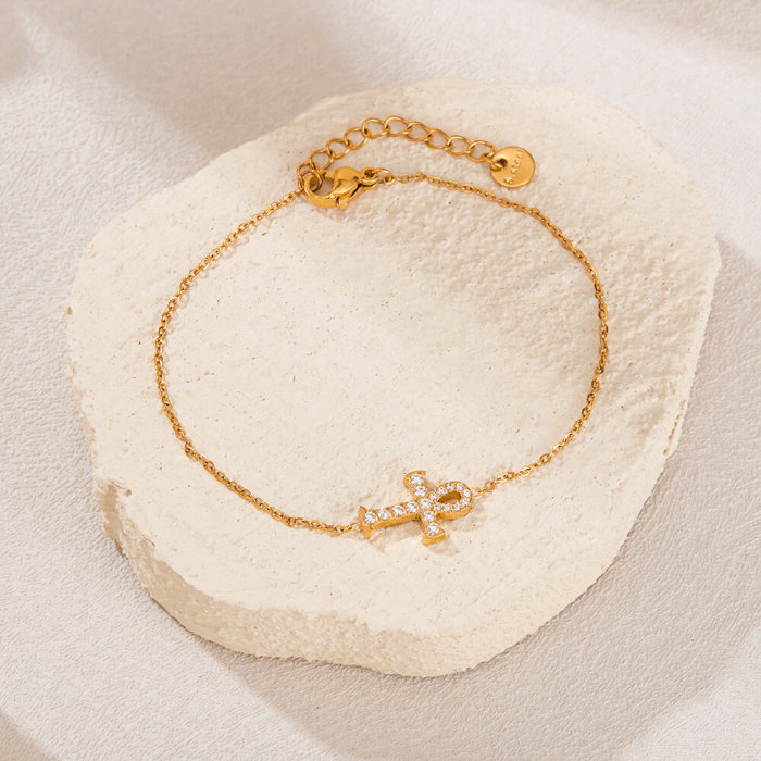 Wholesale Stainless Steel Zircon Cross Bracelet