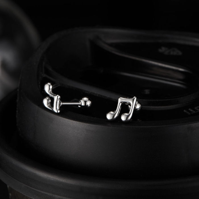Wholesale Stainless Steel Musical Note Earrings