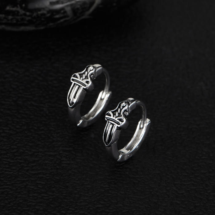 Wholesale Stainless Steel Sword Hoop Earrings