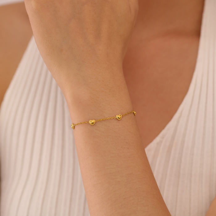Wholesale Stainless Steel Women Heart Bracelets