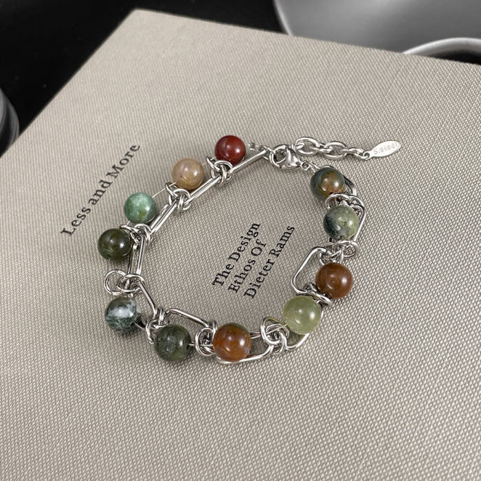 Wholesale Stainless Steel Natural Stone Bracelet