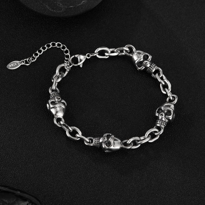 Wholesale Stainless Steel Skull Bracelet