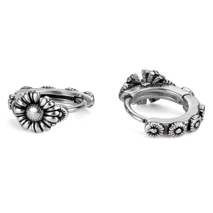 Wholesale Stainless Steel Daisy Men Earrings