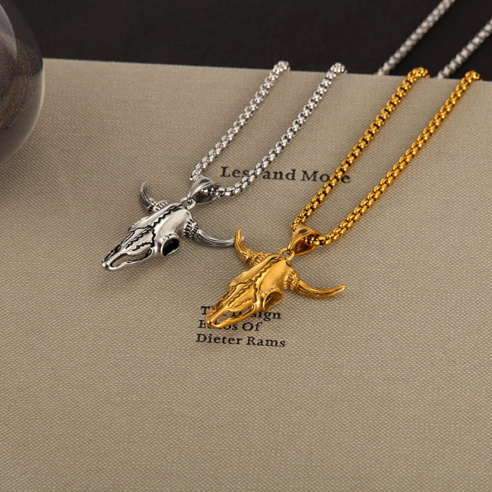Wholesale Stainless Steel Cow Skull Pendant