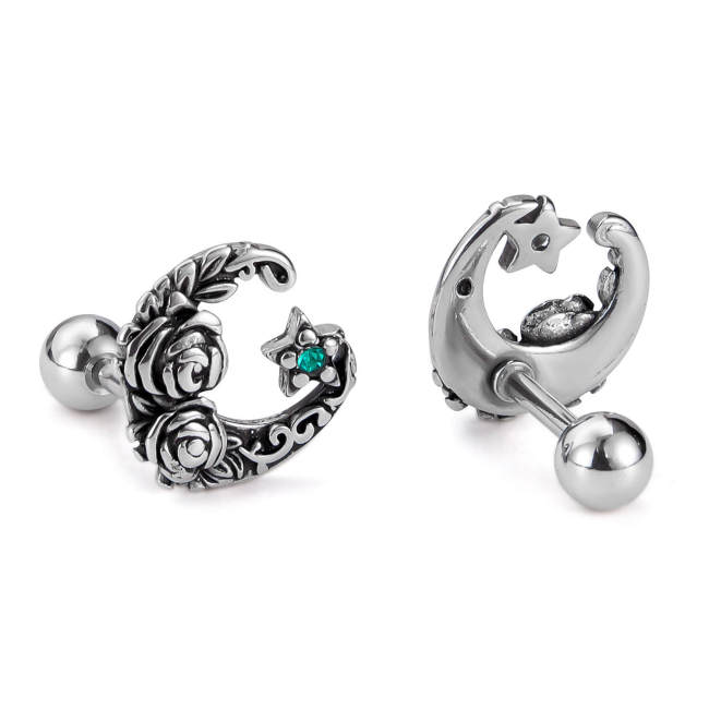 Wholesale Stainless Steel Rose Star Earrings