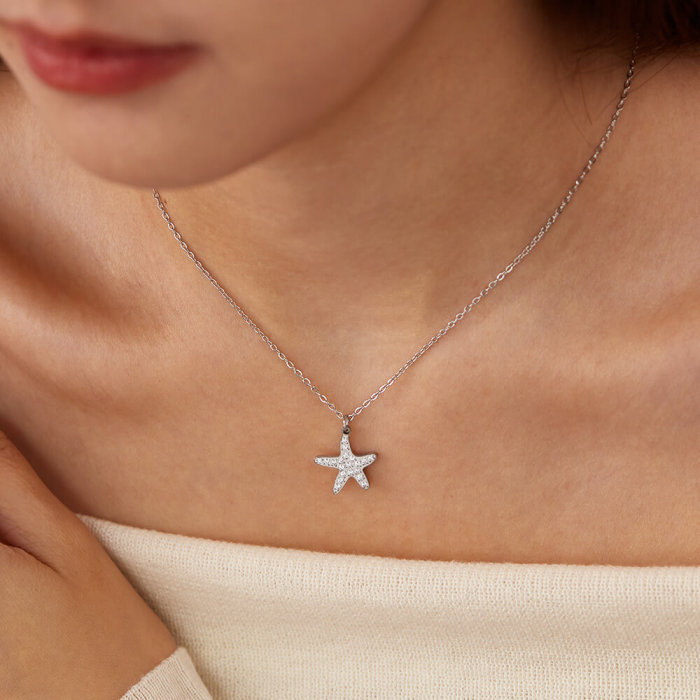 Wholesale Stainless Steel Starfish Necklace
