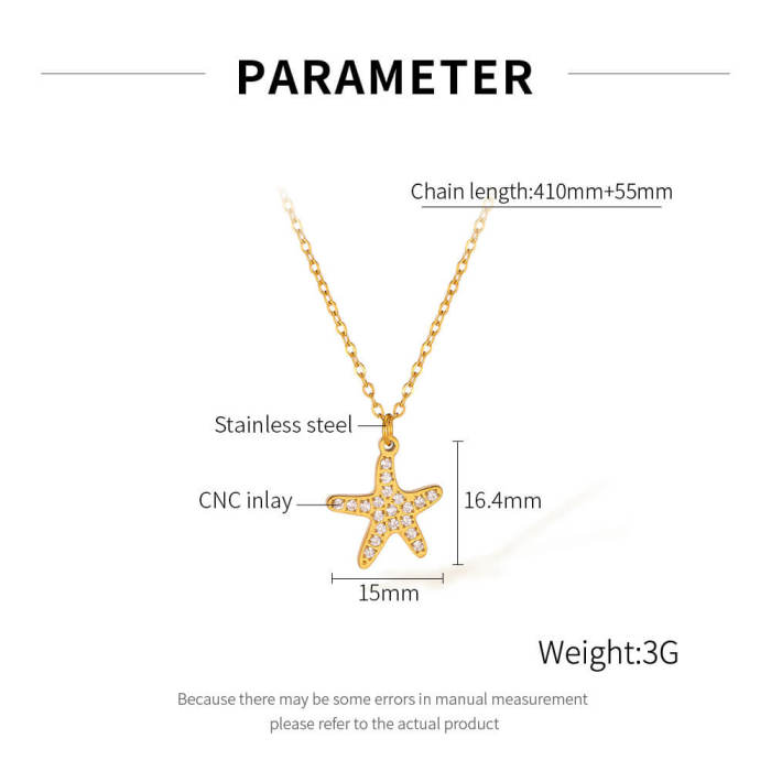 Wholesale Stainless Steel Starfish Necklace