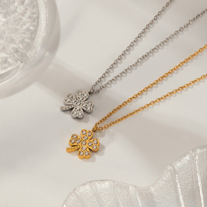 Wholesale Stainless Steel Lucky Clover Necklace
